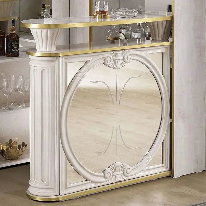 WŁOSKI NOWOCZESNY BAREK NAROŻNY BEŻOWY LUSTRO AURORA / ACCA DESIGN ACCA DESIGN