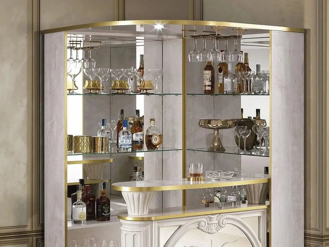 WŁOSKI NOWOCZESNY BAREK NAROŻNY BEŻOWY LUSTRO AURORA / ACCA DESIGN ACCA DESIGN