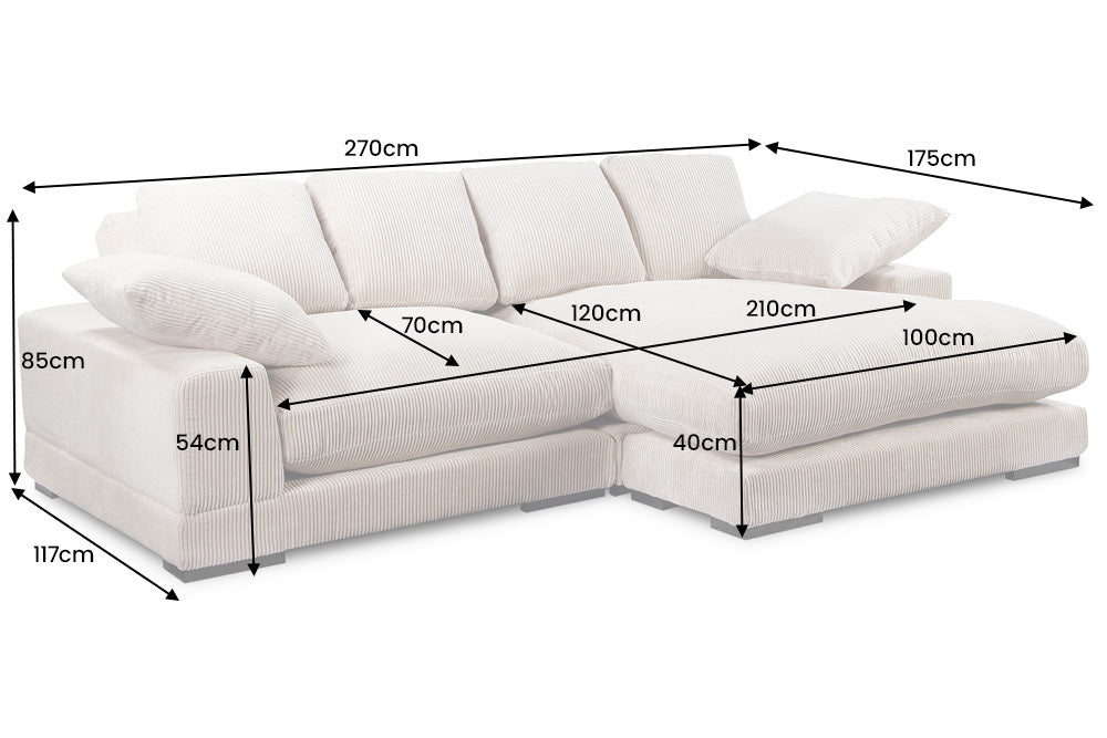 Sofa narożna w nowoczesnym stylu z poduszkami i elastycznym montażem otomany