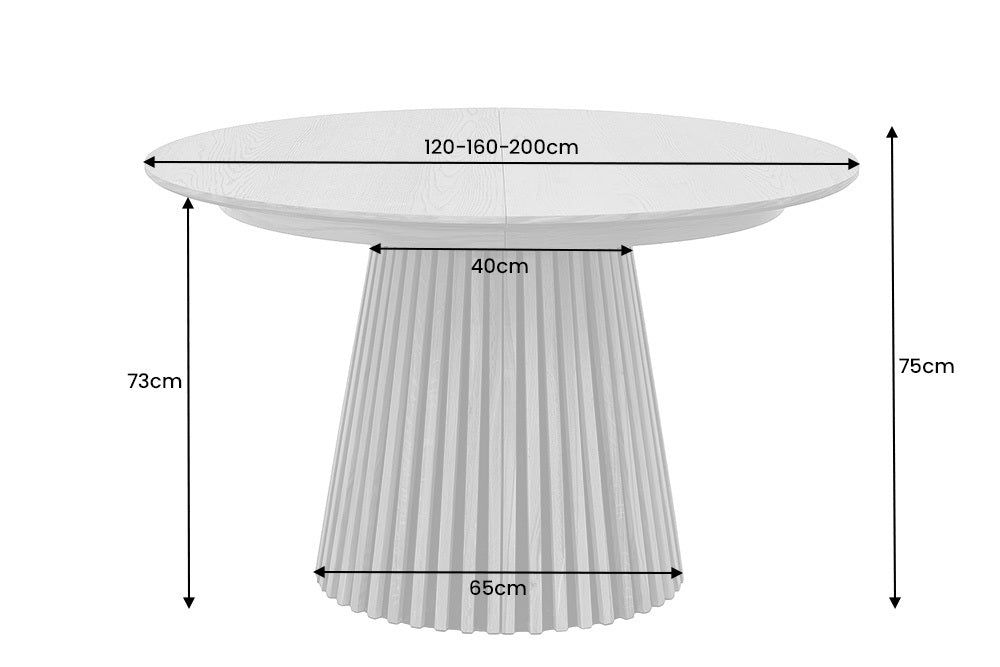 STÓŁ DO JADALNI ROZKŁADANY OPTYKA JASNY DĄB 120 - 200 CM / 44092 / INVICTA INTERIOR - Meblowy Sklep Internetowy Inventio