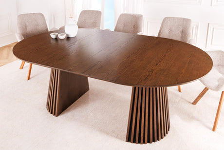 STÓŁ DO JADALNI ROZKŁADANY OPTYKA CIEMNY DĄB 120 - 200 CM / 44093 / INVICTA INTERIOR -  Meblowy Sklep Internetowy Inventio