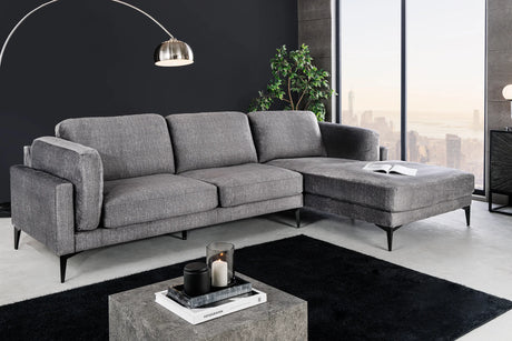 SOFA NAROŻNA MANHATTAN PRAWO STRONNA SZARY AKSAMIT / 44277 / INVICTA INTERIOR -  Meblowy Sklep Internetowy Inventio