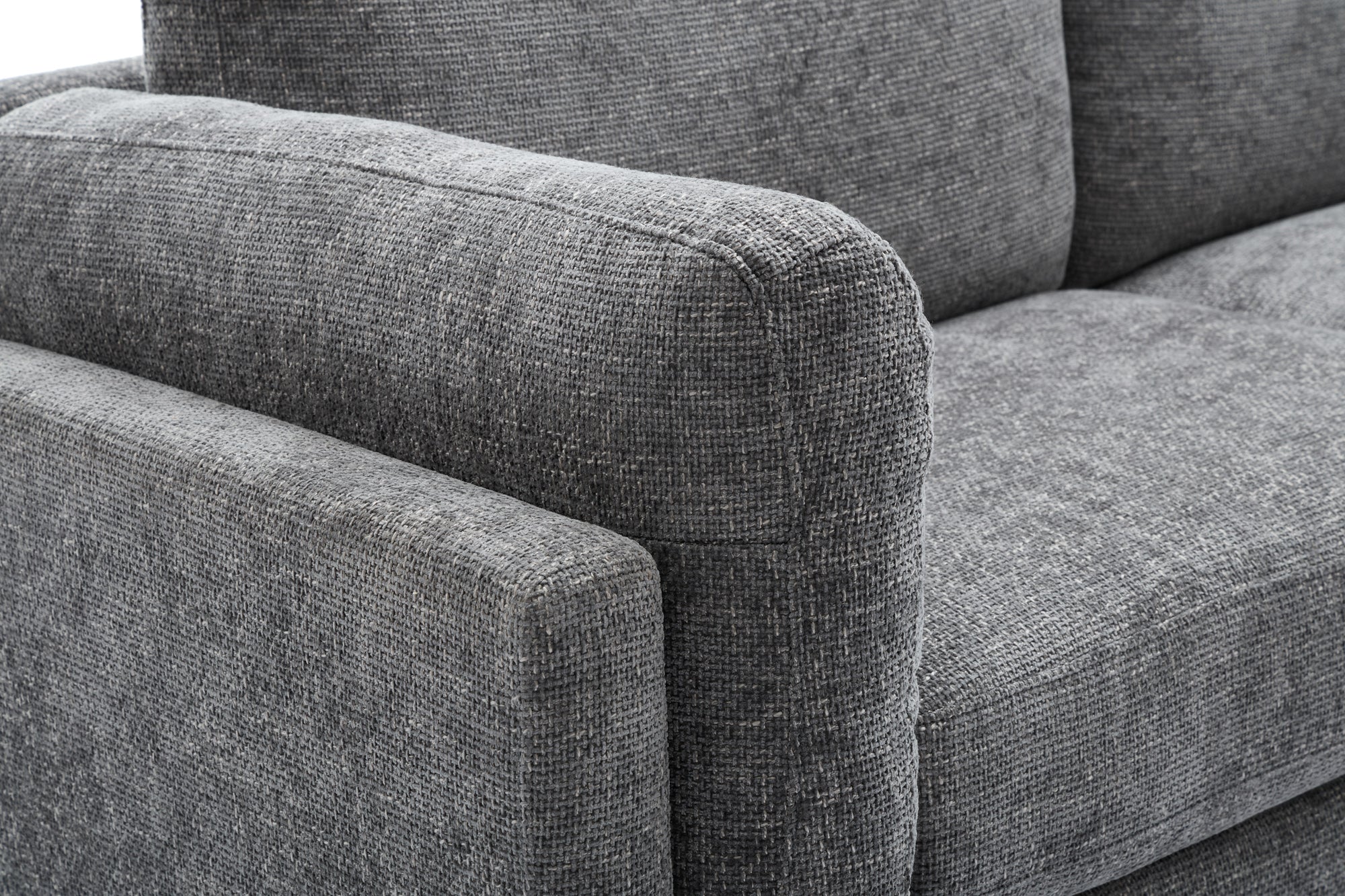 SOFA NAROŻNA MANHATTAN PRAWO STRONNA TKANINA TEKSTUROWANA SZARA / 44278 / INVICTA INTERIOR - Meblowy Sklep Internetowy Inventio