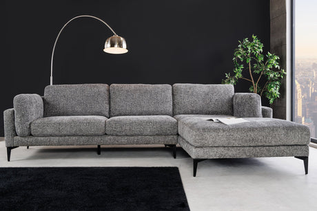 SOFA NAROŻNA MANHATTAN PRAWO STRONNA TKANINA TEKSTUROWANA SZARA / 44278 / INVICTA INTERIOR -  Meblowy Sklep Internetowy Inventio