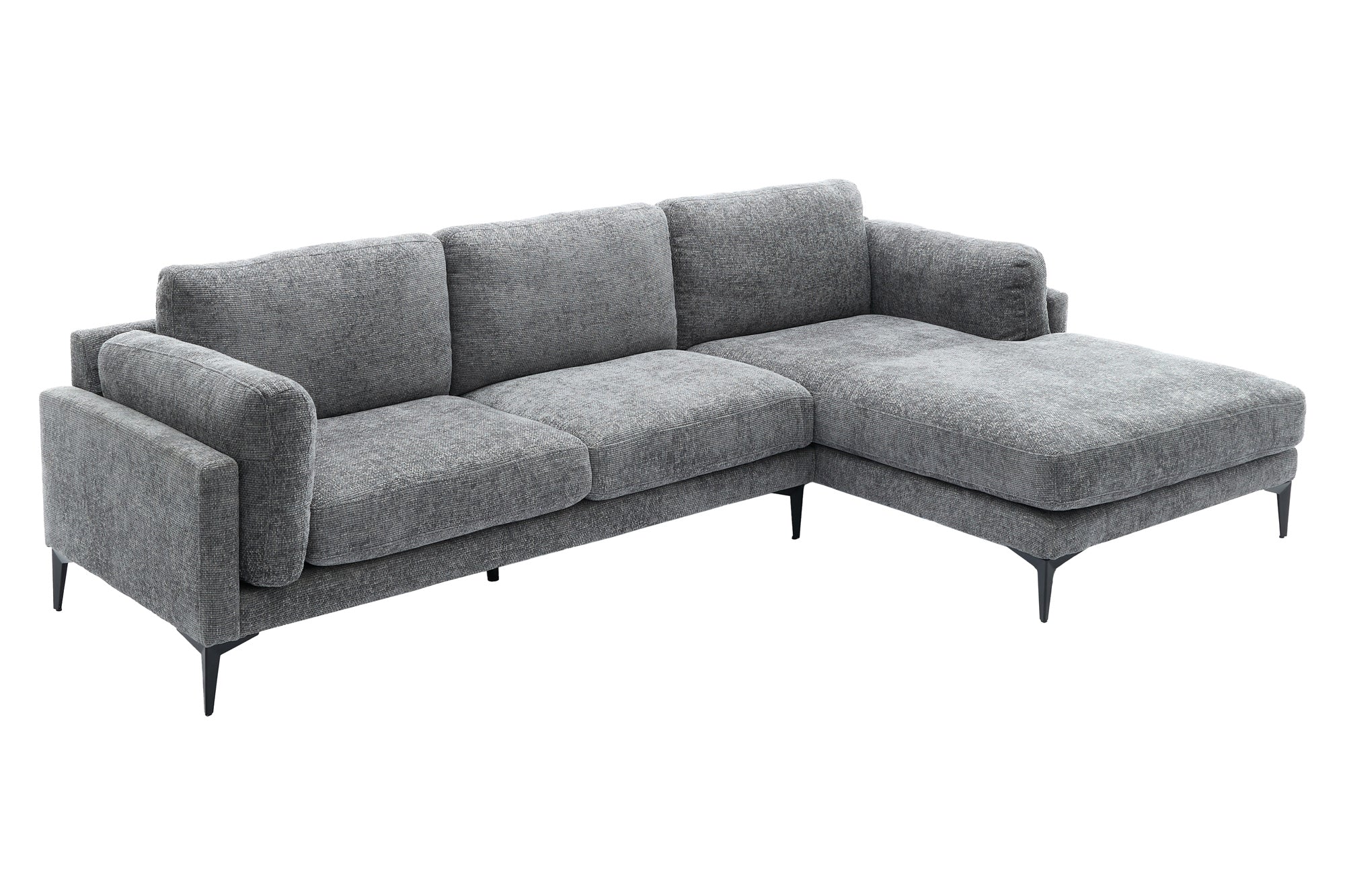 SOFA NAROŻNA MANHATTAN PRAWO STRONNA TKANINA TEKSTUROWANA SZARA / 44278 / INVICTA INTERIOR - Meblowy Sklep Internetowy Inventio