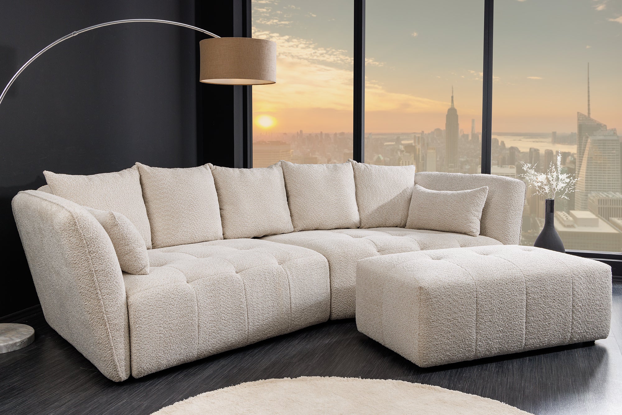SOFA ROYAL 295 CM BEŻOWA / 44336 / INVICTA INTERIOR - Meblowy Sklep Internetowy Inventio
