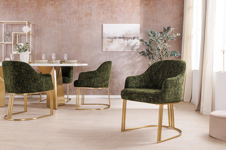 Krzesło Extravagancia zielone z podłokietnikami w stylu glamour – eleganckie i wygodne siedzisko do salonu, jadalni lub gabinetu