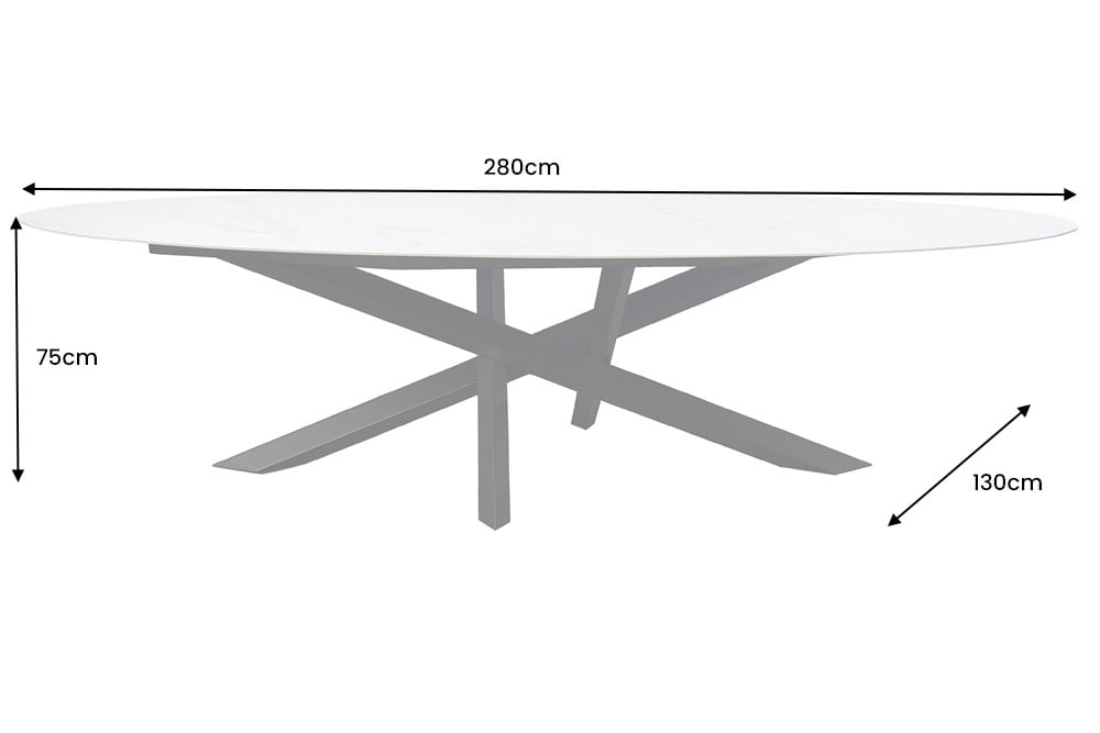Stół z ceramicznym blatem , metalowa czarna podstawa, elegancki do jadalni.