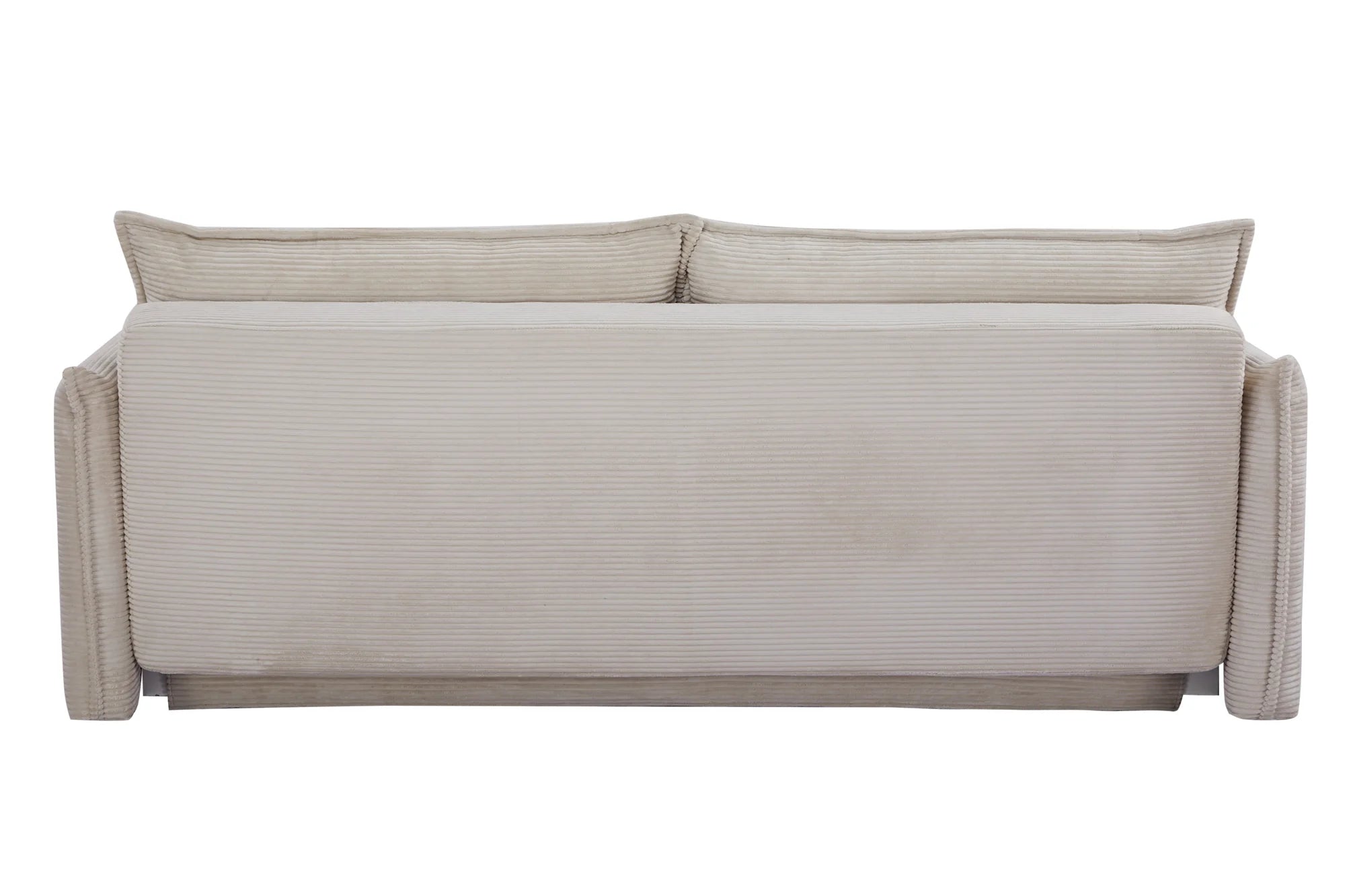 Rozkładana sofa sztruksowa w kolorze beżowym – nowoczesna i wygodna do salonu