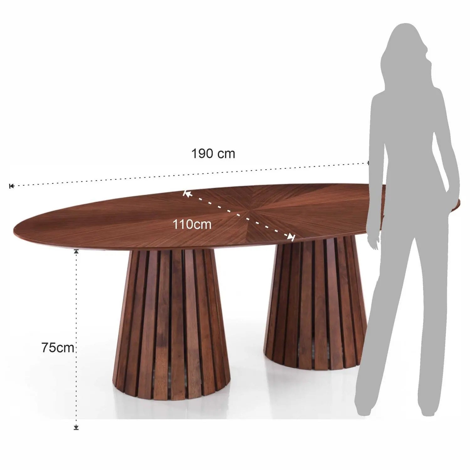 WŁOSKI STÓŁ OWALNY VOLGA ORZECH 190 CM / 5781 / TM TM