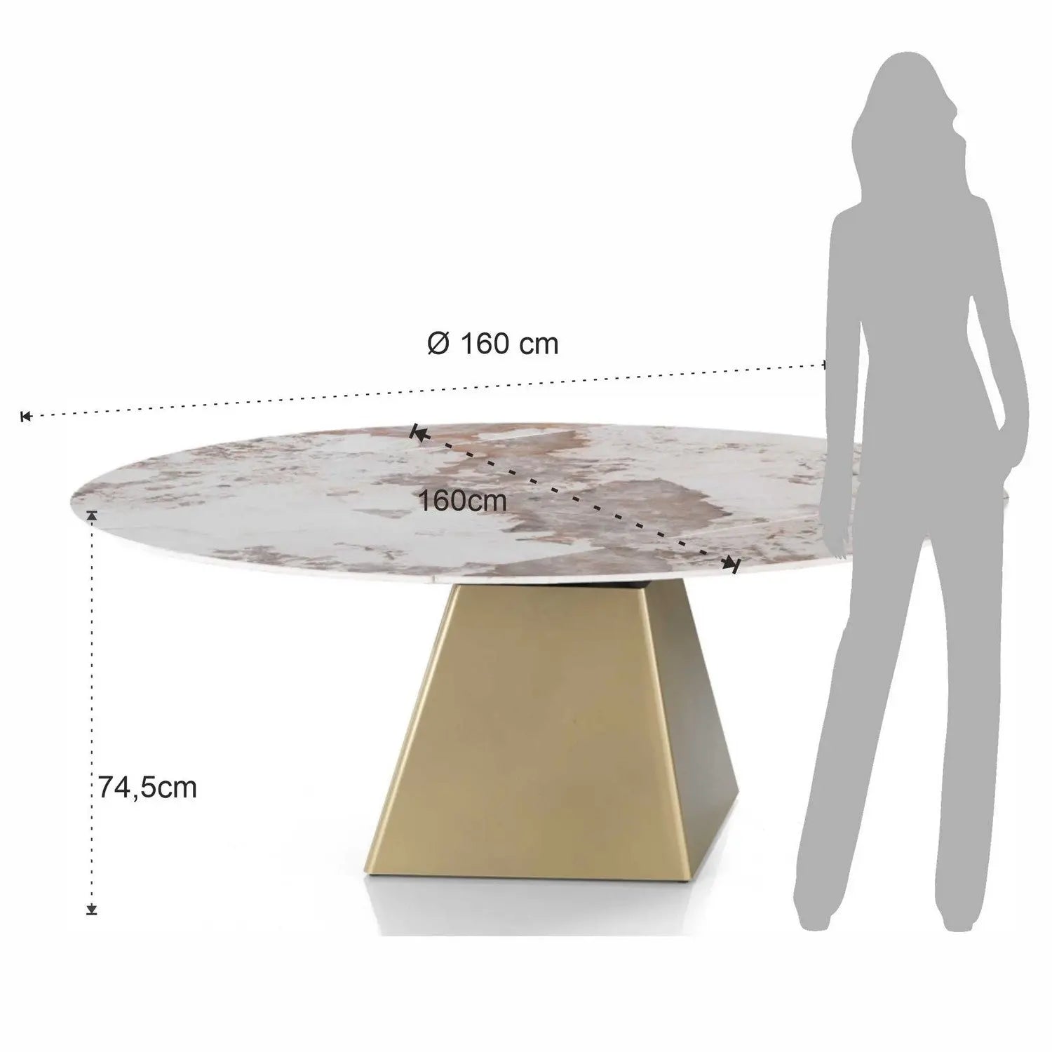 WŁOSKI STÓŁ BOLLARD ROZKŁADANY DO OKRĄGŁEGO O ŚREDNICY 160 CM / 5817 / TM TM
