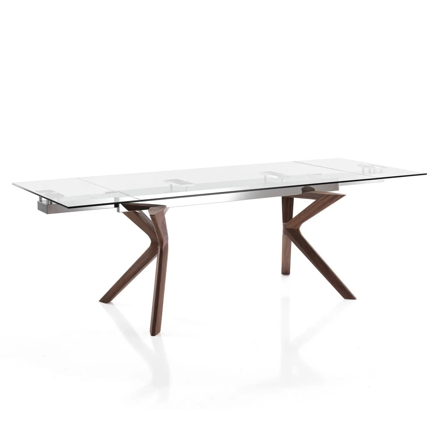 WŁOSKI STÓŁ ROZKŁADANY ZE SZKLANYM BLATEM BRAN 160 (200-240) CM / 5857 / TM TM