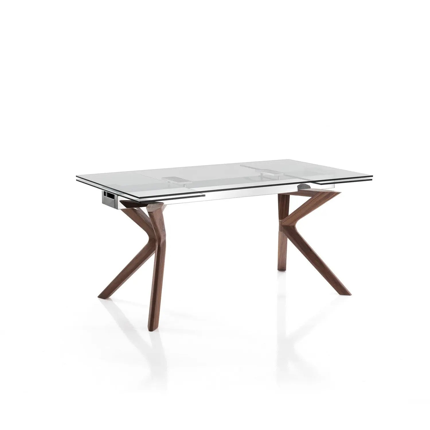 WŁOSKI STÓŁ ROZKŁADANY ZE SZKLANYM BLATEM BRAN 160 (200-240) CM / 5857 / TM TM