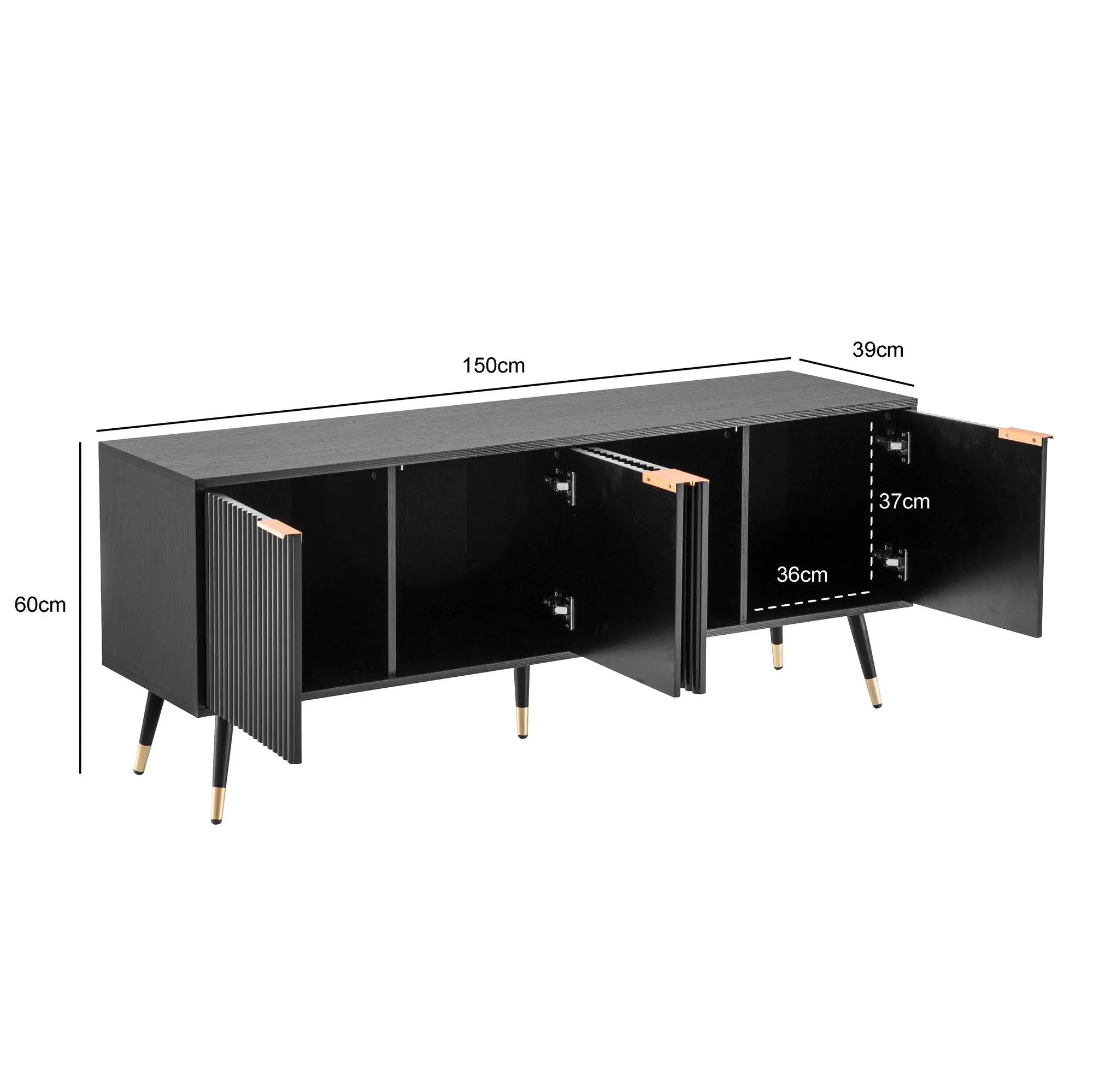 SZAFKA RTV WOHNLING OPTYKA CZARNY DĄB 150 CM / WL6.886 WOHNLING