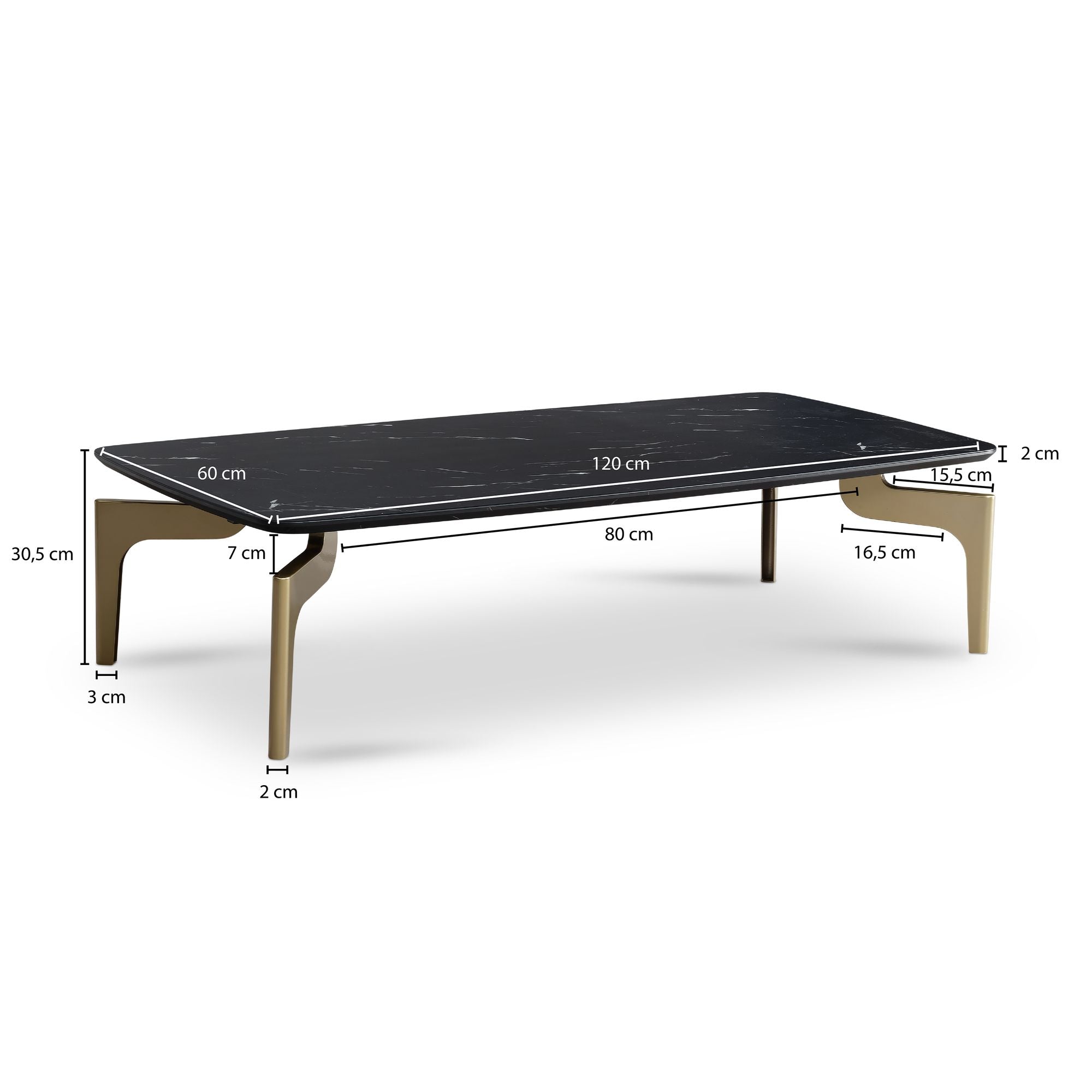 STOLIK WOHNLING OPTYKA CZARNY MARMUR 120 CM / WL7.142 - Meblowy Sklep Internetowy Inventio