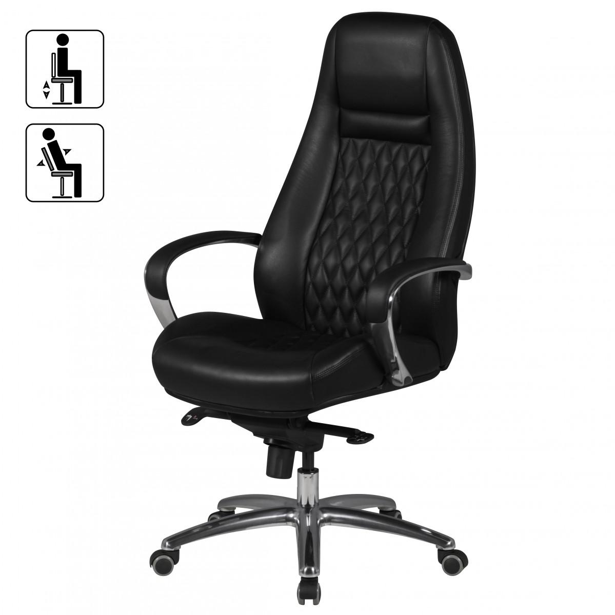 AMSTYLE FOTEL BIUROWY AUSTIN SKÓRA NATURALNA CZARNY / SPM1.298