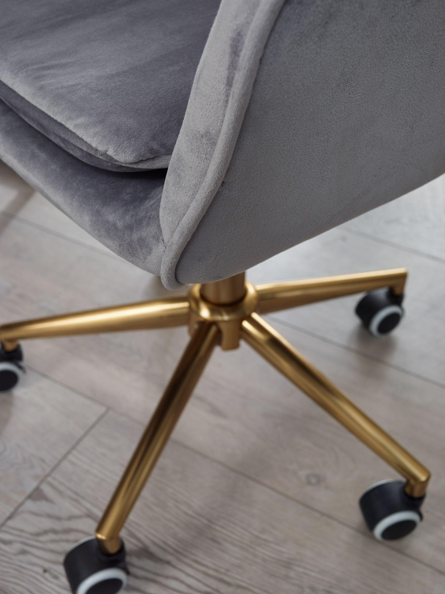 AMSTYLE Fotel biurowy Velvet szary / SPM1.430