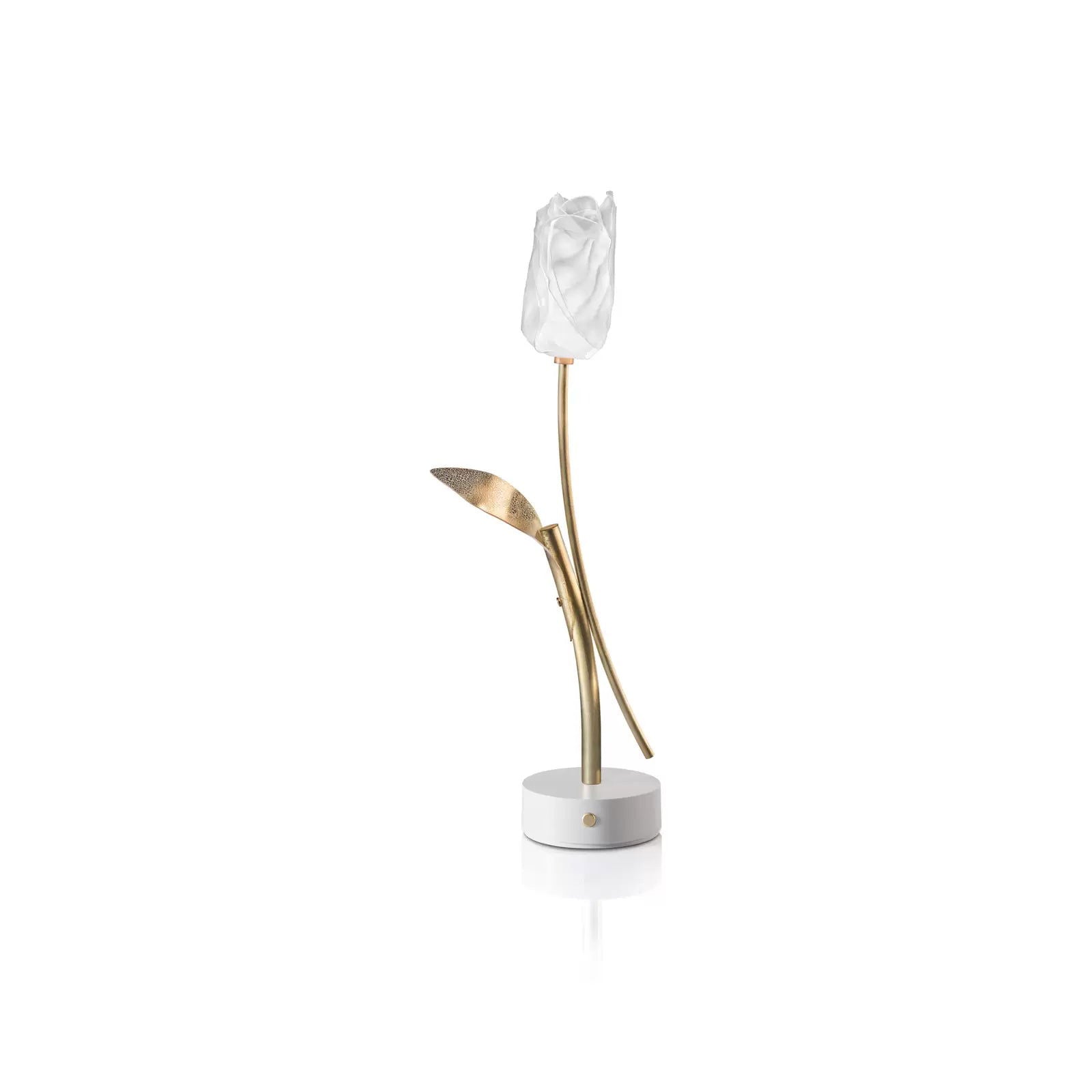 Akumulatorowa lampa stołowa LED Tulip, biała podstawa