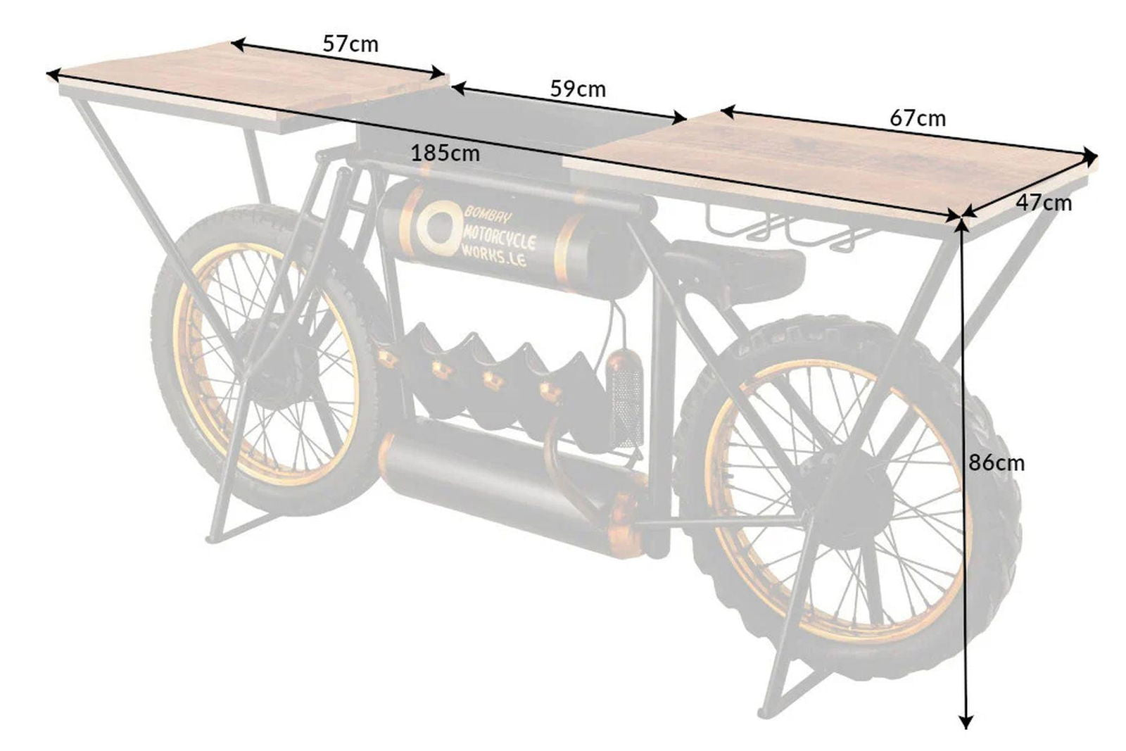 BAREK MOTOCYKL DREWNO MANGO / 42108 / INVICTA INTERIOR