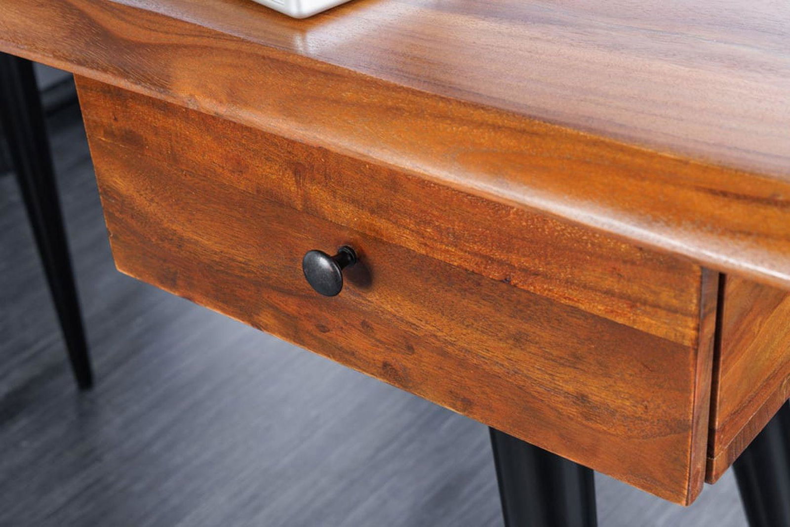 BIURKO DREWNO AKACJOWE 110 CM / 42374  / INVICTA INTERIOR