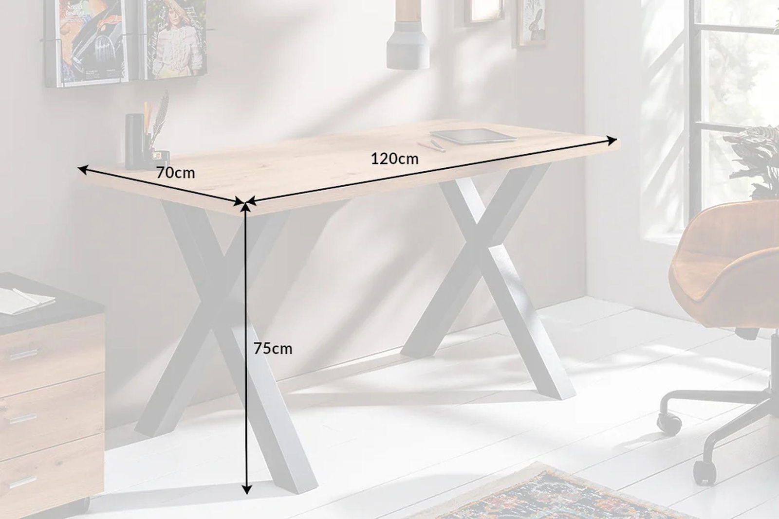 BIURKO MONTREAL 120 CM OPTYKA DĄB 41837  / INVICTA INTERIOR