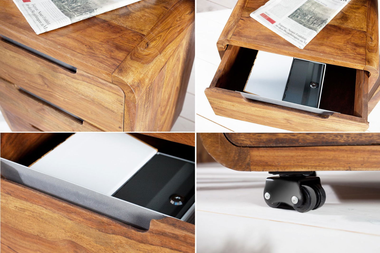 BIURKO Z KONTENERKIEM / DREWNO LITE / 43753 / INVICTA INTERIOR