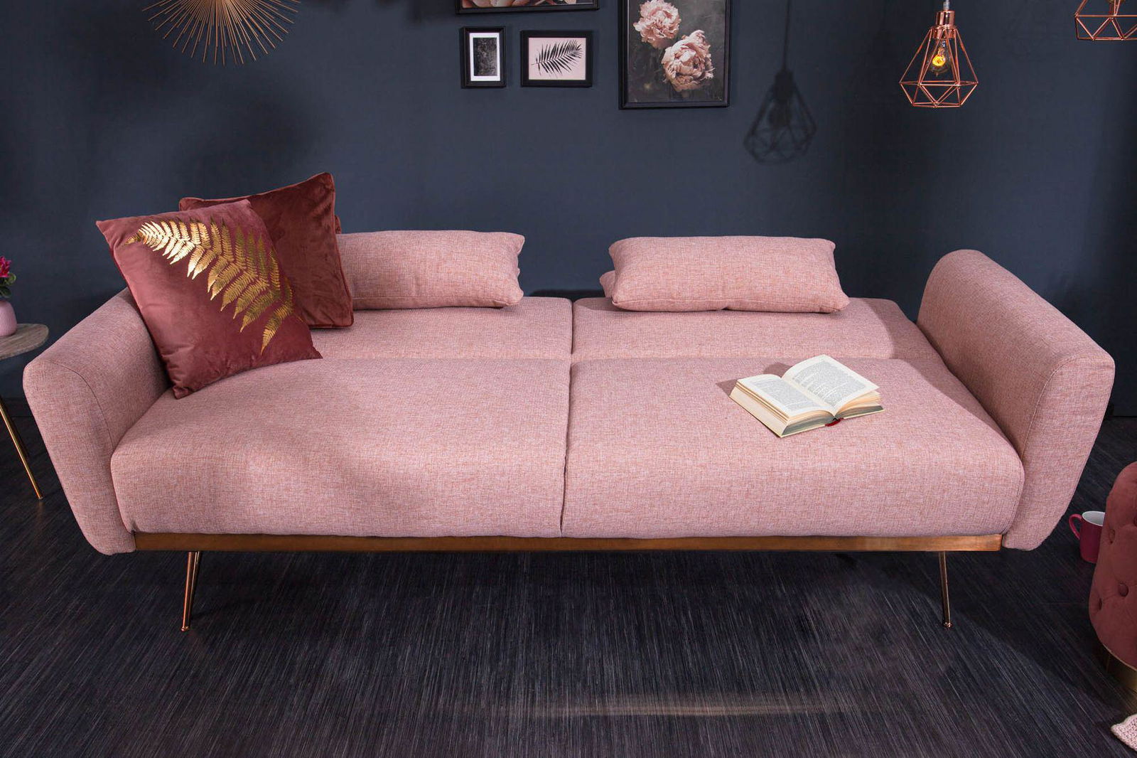 Bellezza sofa rozkładana 208 cm altrosa / 39913 / INVICTA INTERIOR