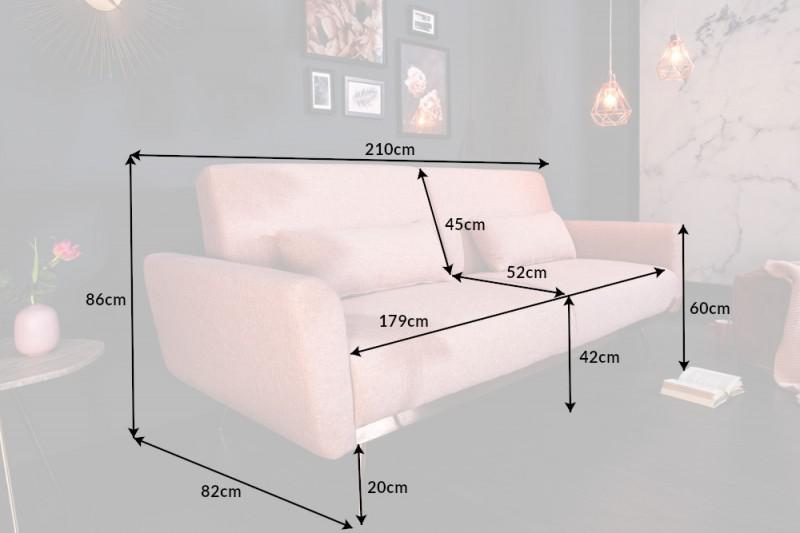 Bellezza sofa rozkładana 208 cm altrosa / 39913 / INVICTA INTERIOR