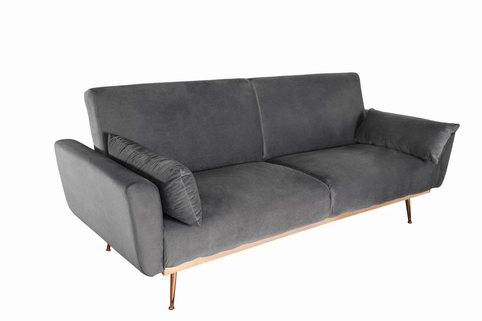 Bellezza sofa rozkładana 208 cm szary aksamit / 39915 / INVICTA INTERIOR