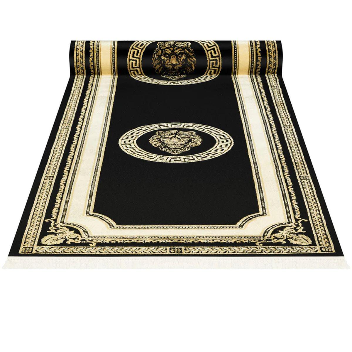 Dywan do holu z meandrem Versace + LEW czarny 80/200