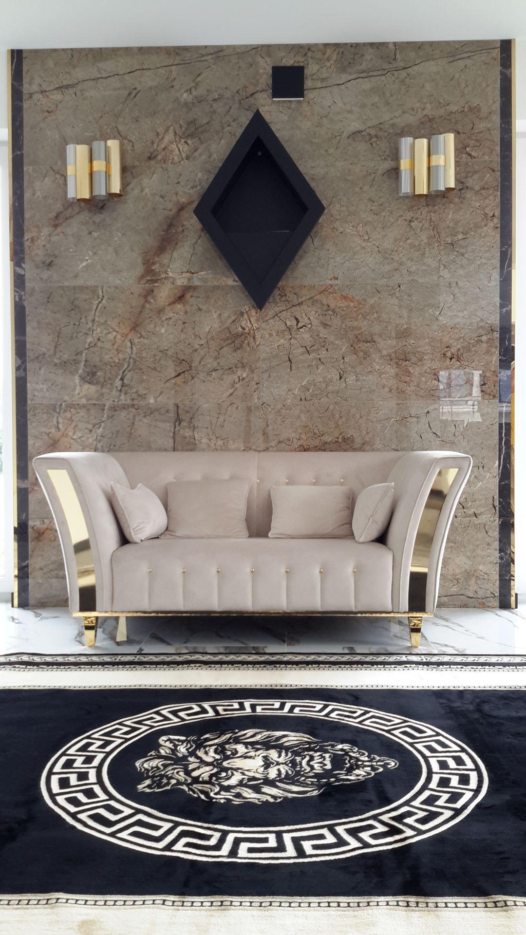 Dywan z meandrem Versace + lew czarny 150