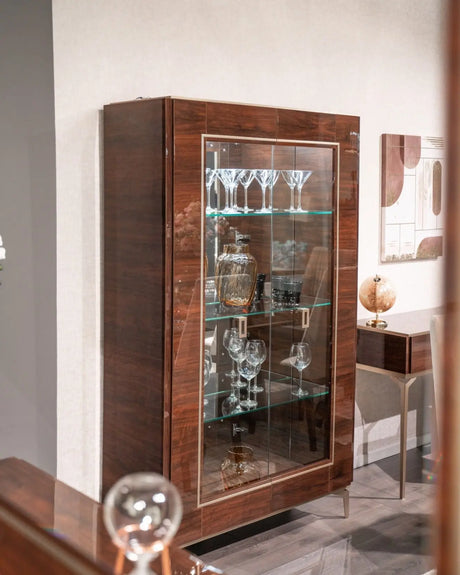 Włoska Witryna 2 drzwiowa Eva walnut / STATUS ITALY