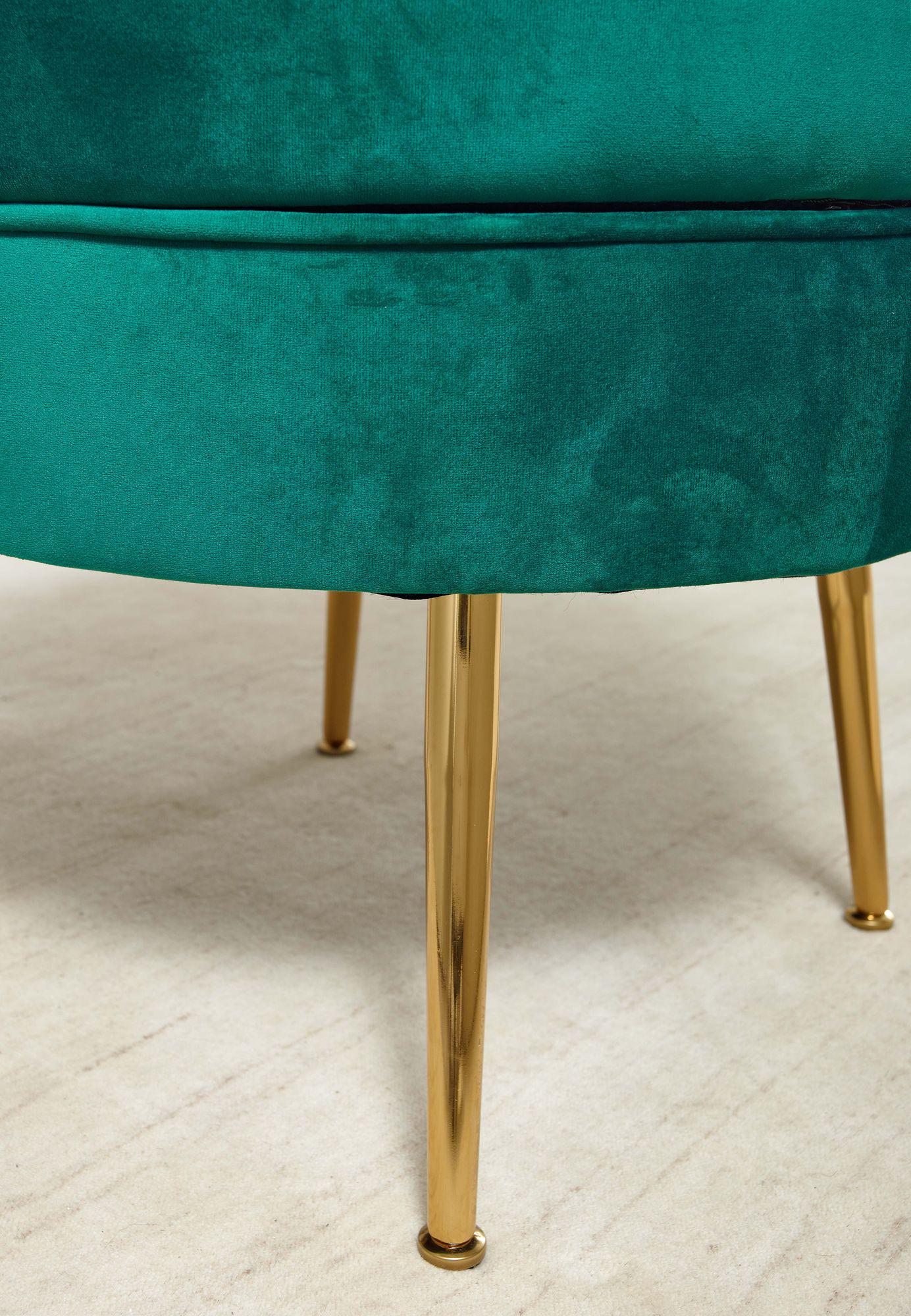 Fotel velvet zielony 81 cm Wohnling / WL6.432