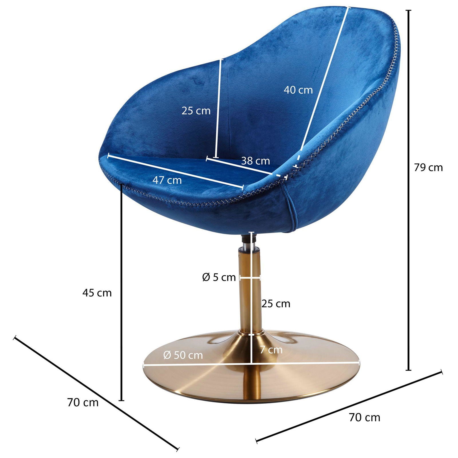 Fotel wypoczynkowy Club Chair Velvet niebieski Wohnling / WL5.920