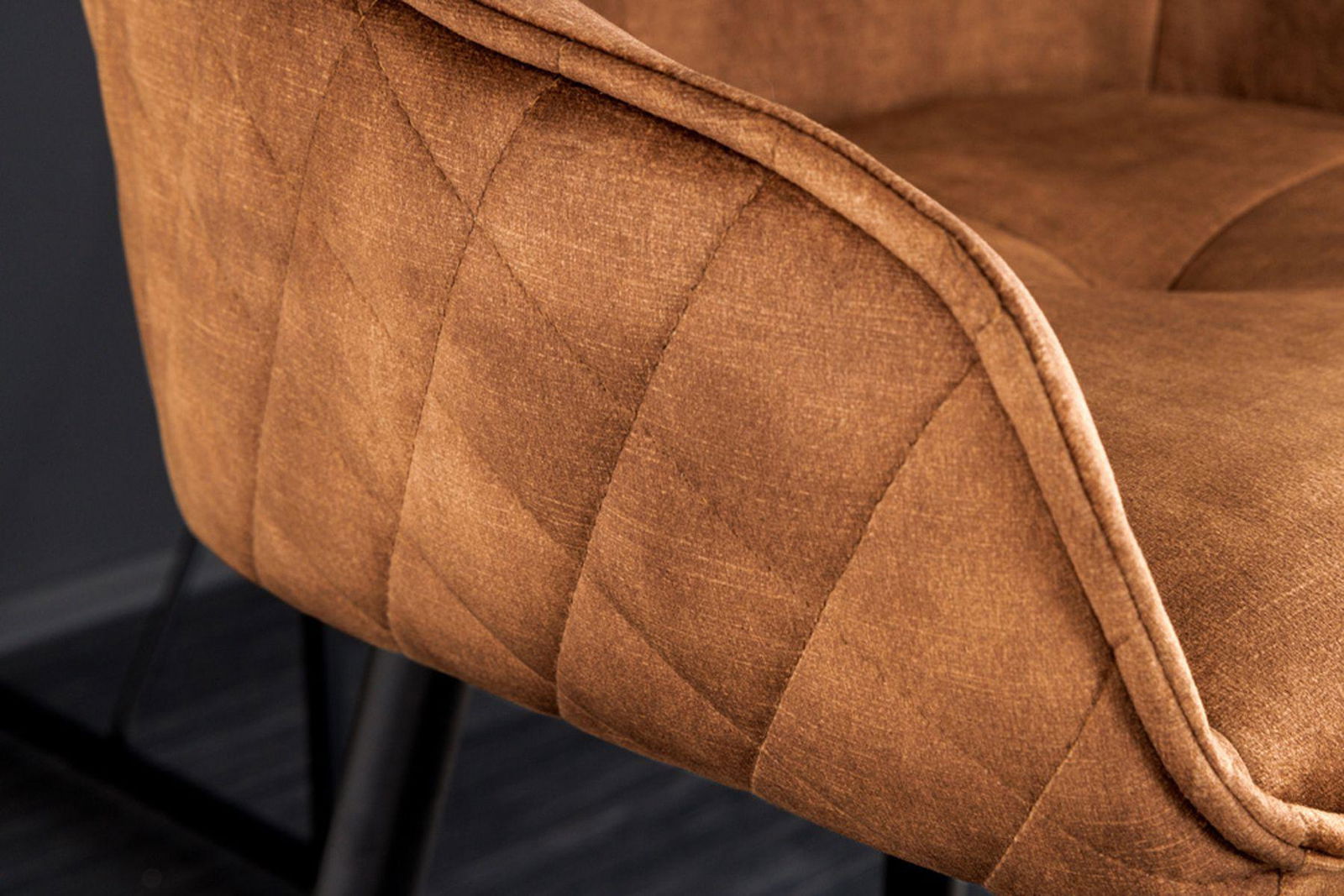 HOKER / KRZESŁO BAROWE EUPHORIA BRĄZOWY AKSAMIT / 43689 / INVICTA INTERIOR