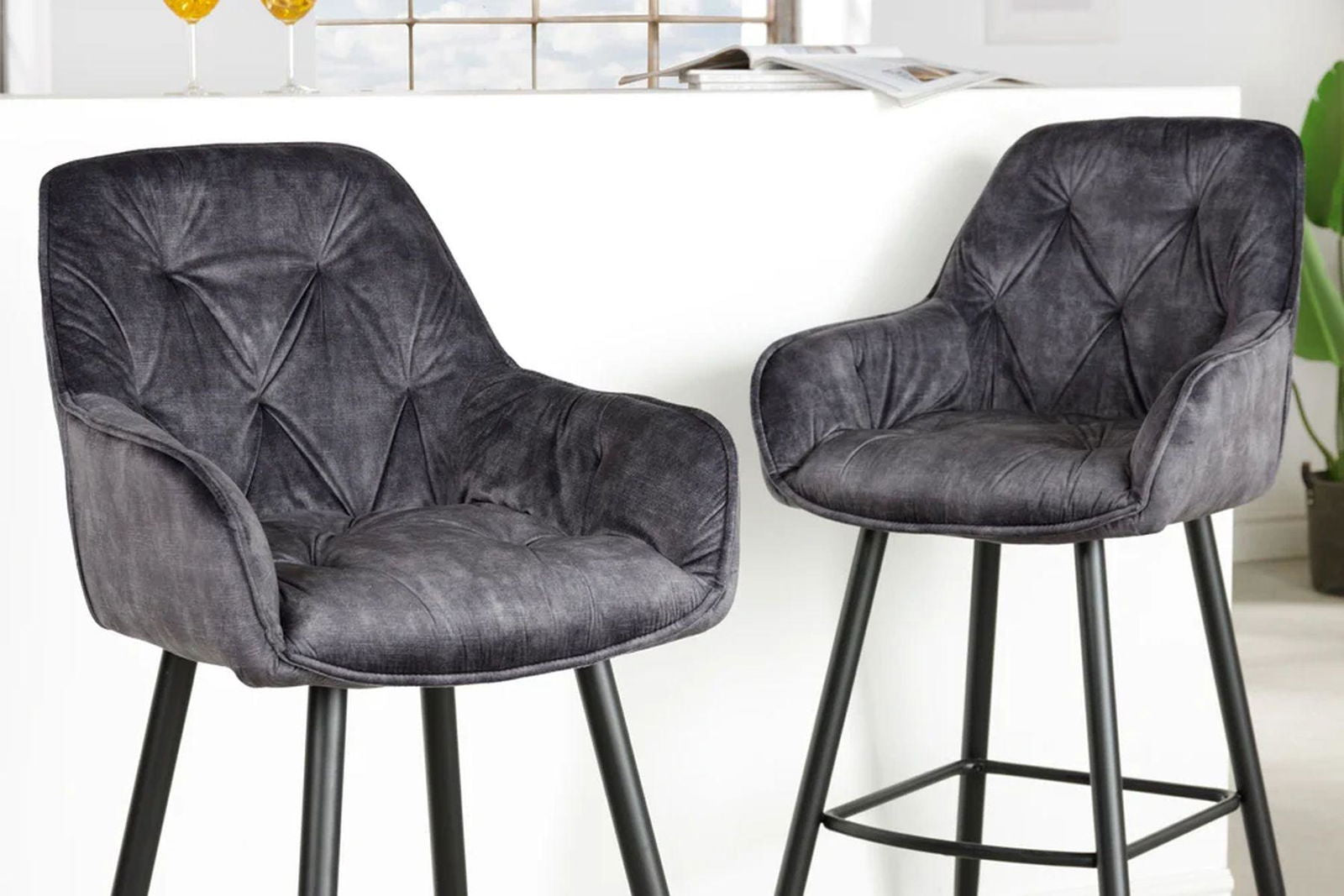 HOKER MILANO SZARY AKSAMIT / 41957  / INVICTA INTERIOR