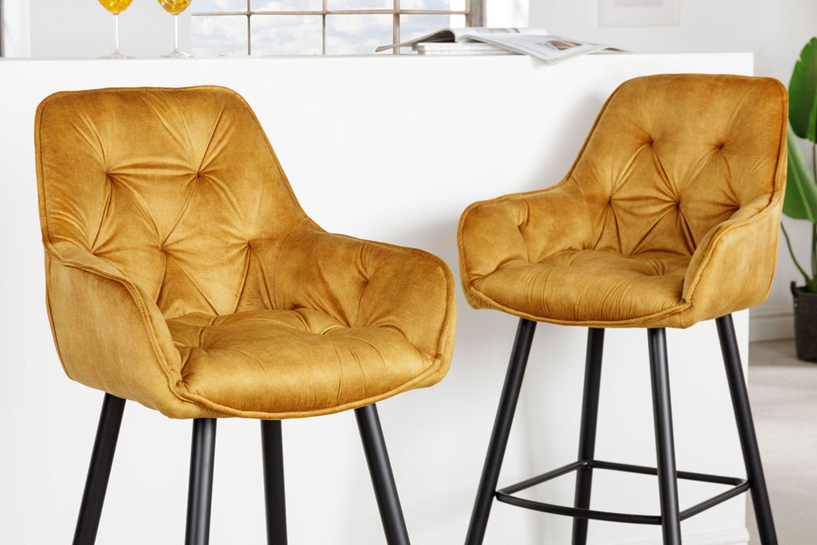 HOKER MILANO ŻÓŁTY AKSAMIT / 41959  / INVICTA INTERIOR