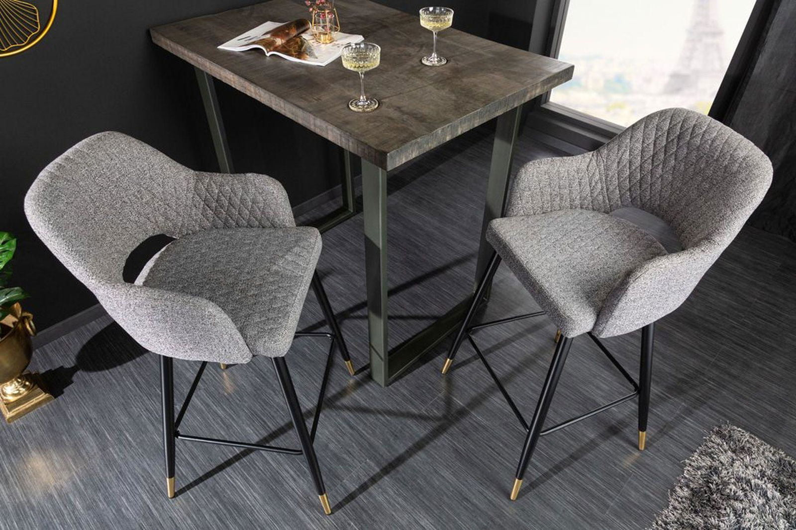 HOKER PARIS TKANINA STRUKTURALNA AKSAMIT JASNOSZARY  / 41513  / INVICTA INTERIOR