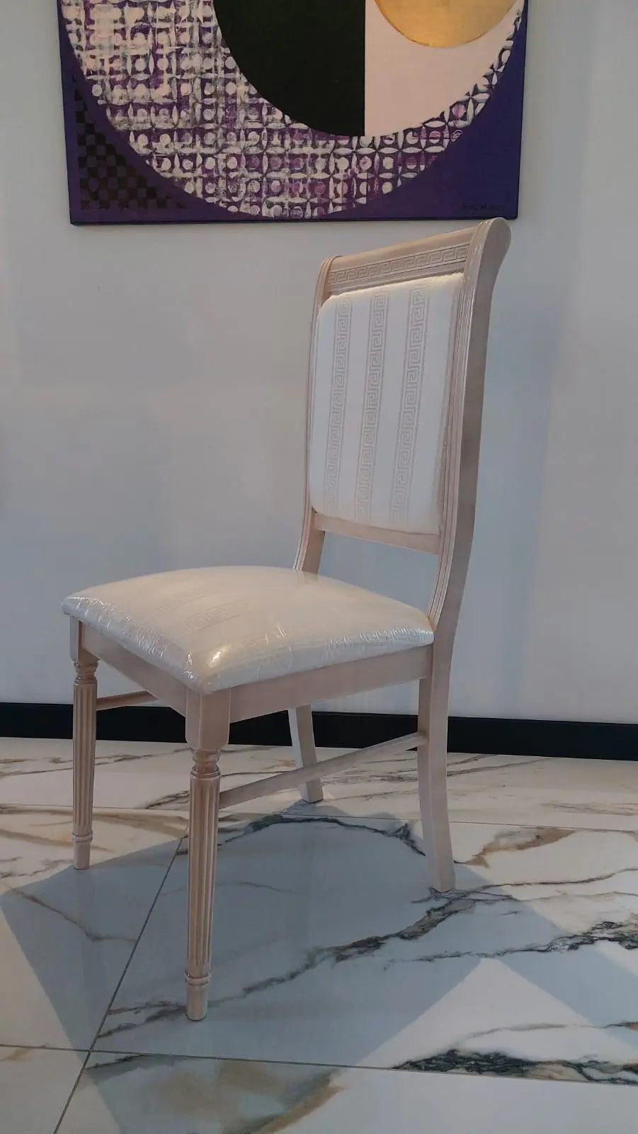 WŁOSKIE NOWOCZESNE KRZESŁO AURORA BEŻOWE TKANINA GRECA / ACCA DESIGN ACCA DESIGN