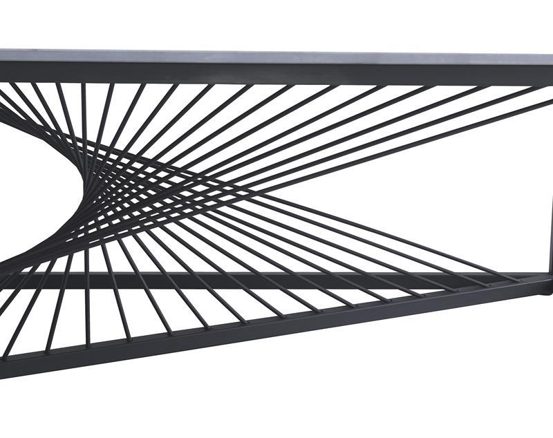 INFINITY 2  ława popielaty marmur + czarna podstawa / HAL