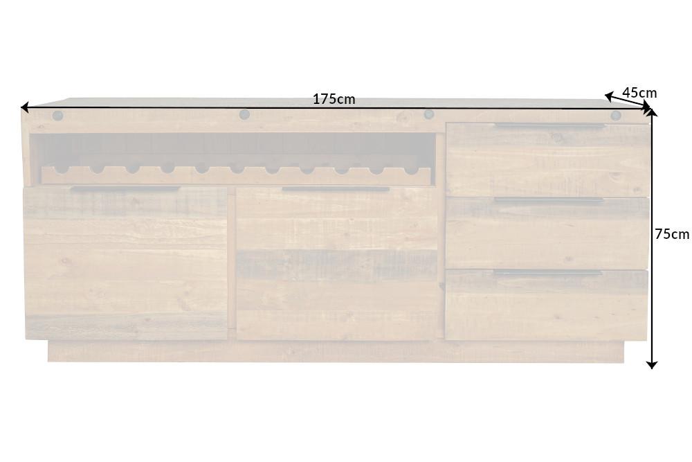 KOMODA FINCA 175 CM SOSNA NATURALNA / 40457  / INVICTA INTERIOR