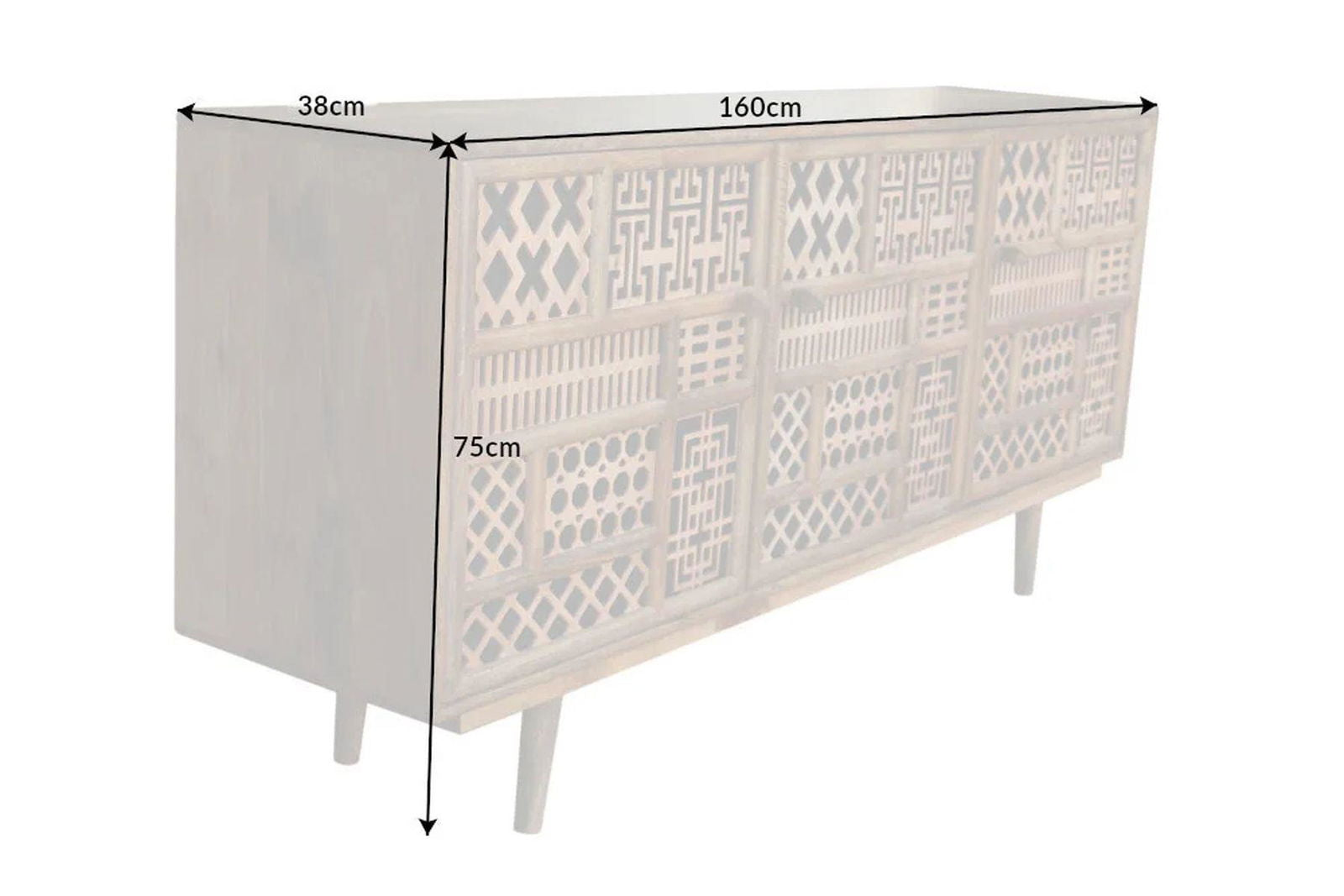 KOMODA MARRAKESCH MANGO 160 CM / 40247 / INVICTA INTERIOR