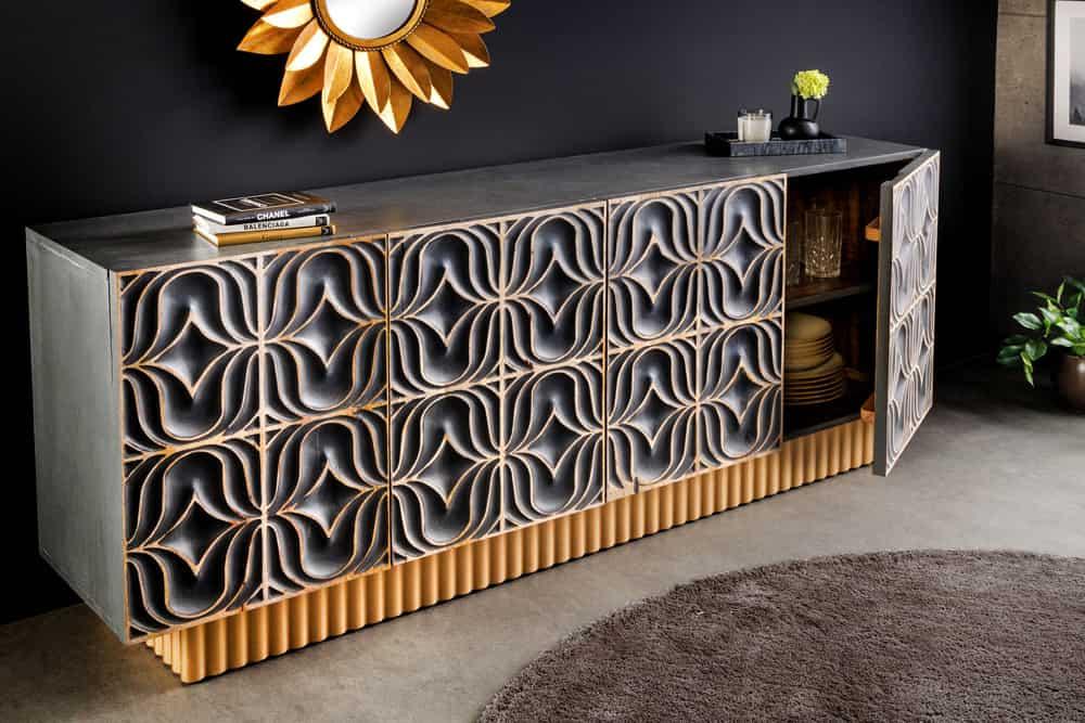 Komoda z naturalnego drewna mango 44319 od Invicta Interior – styl industrialny i loftowy