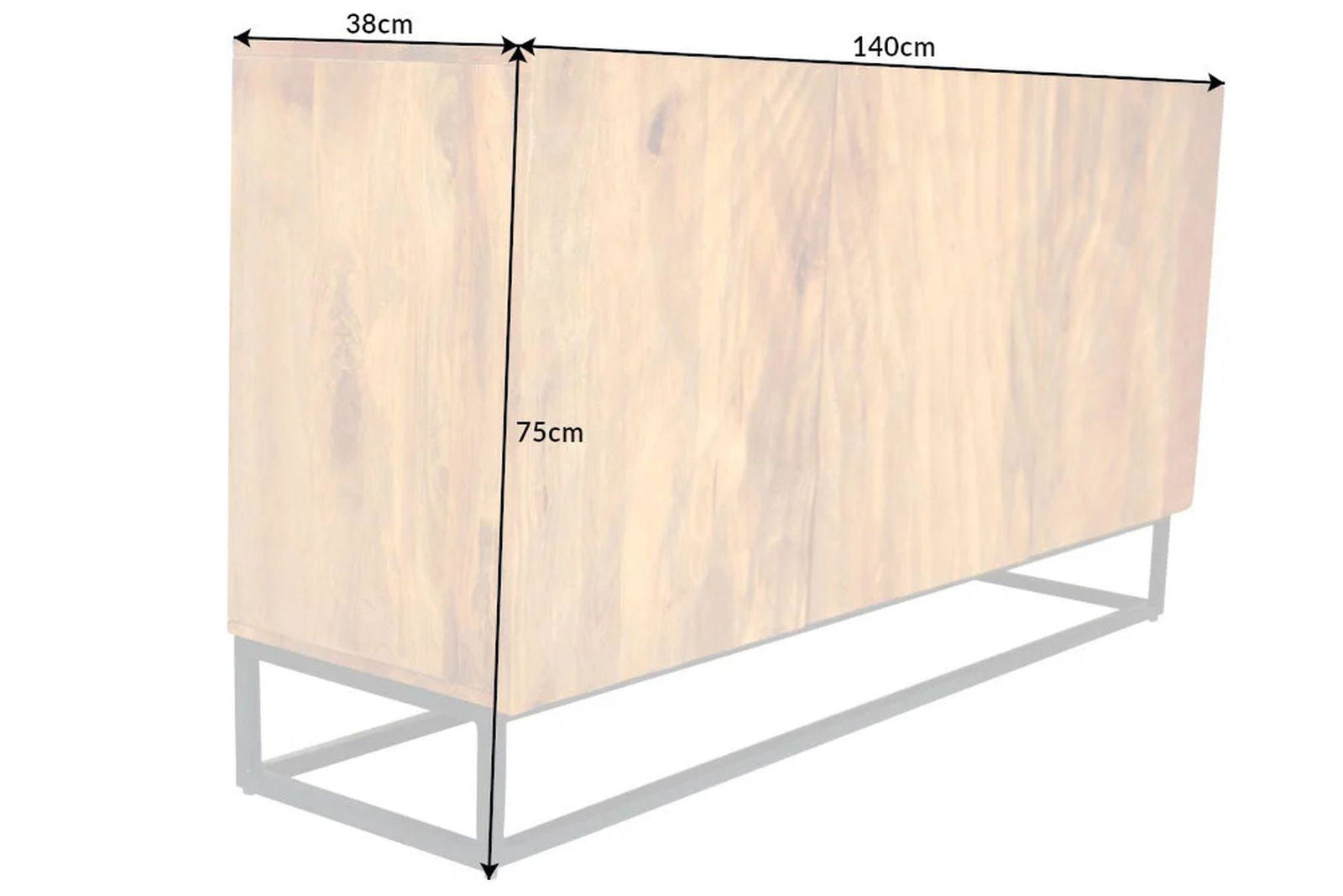 KOMODA SCORPION 140 CM MANGO BRĄZOWA 41400  / INVICTA INTERIOR