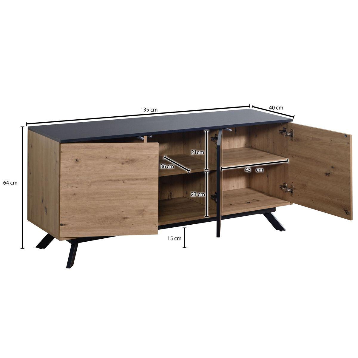 KOMODA WOHNLING MDF OPTYKA DĘBU 135 CM / WL6.662