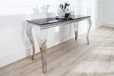 KONSOLA MODERN SILVER BLACK /36545   / INVICTA INTERIOR