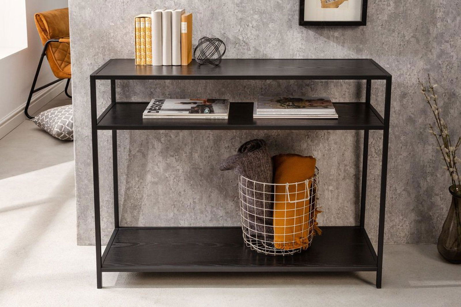 KONSOLA SLIM LINE OPTYKA JESION CZARNY / 42015 / INVICTA INTERIOR