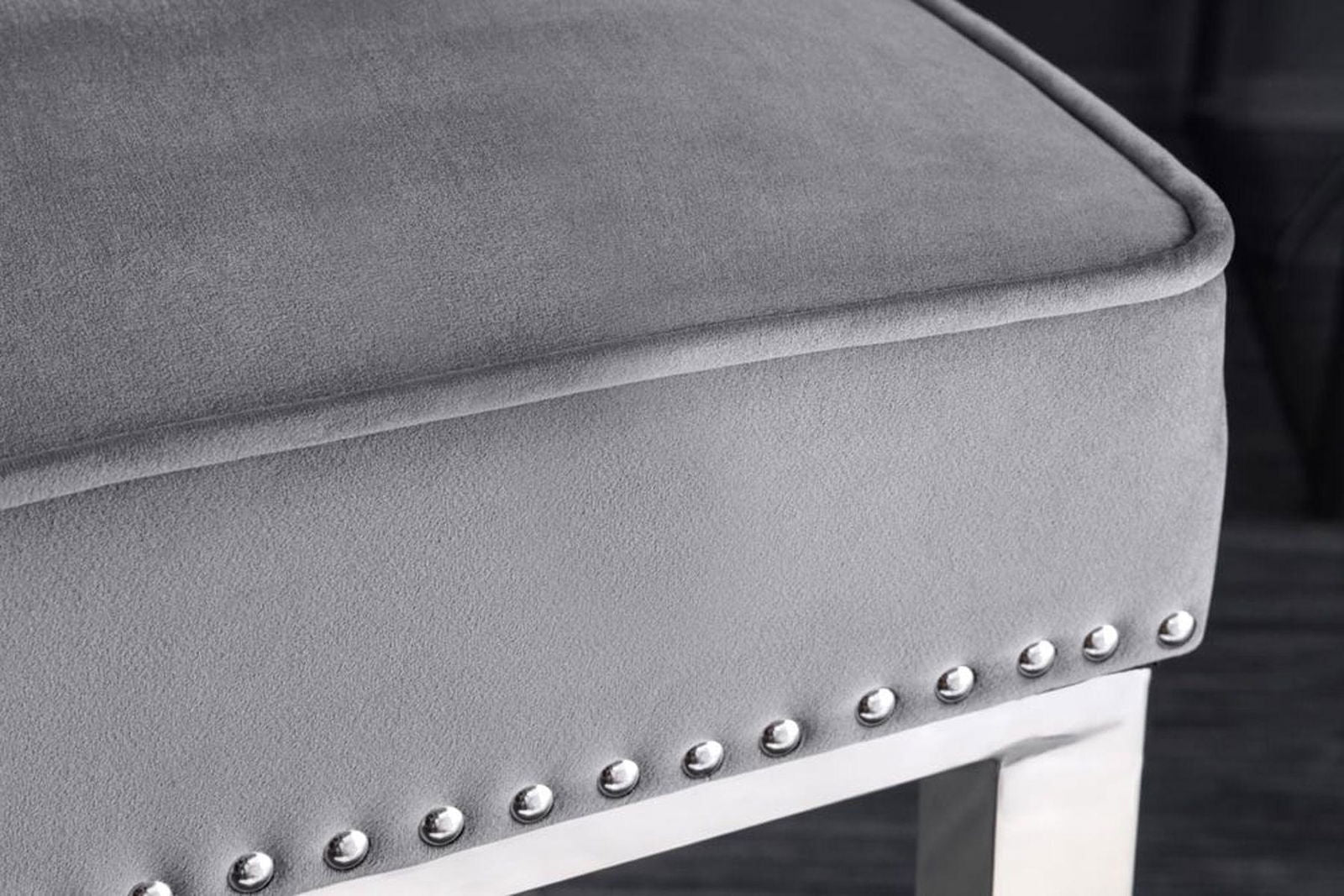 KRZESŁO BAROWE / HOKER CASTLE DELUXE SZARY AKSAMIT  / 43213 / INVICTA INTERIOR