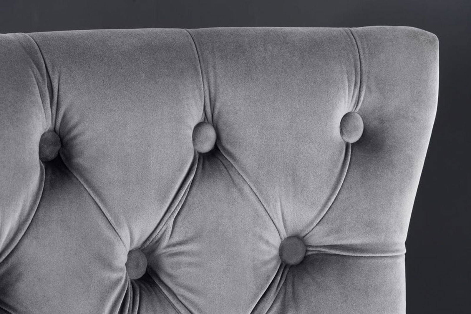 KRZESŁO BAROWE / HOKER CASTLE DELUXE SZARY AKSAMIT  / 43213 / INVICTA INTERIOR