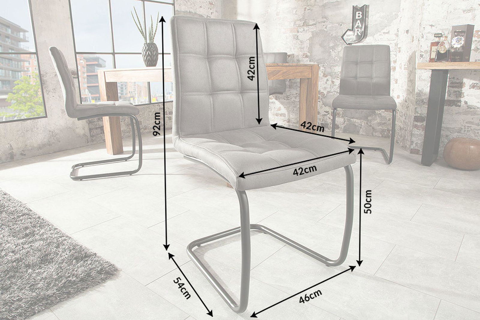 KRZESŁO NA PŁOZIE MODENA SZARE / 38616 / INVICTA INTERIOR